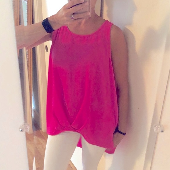 Umgee Pink Hi-Low Sleeveless Top - Picture 2 of 8